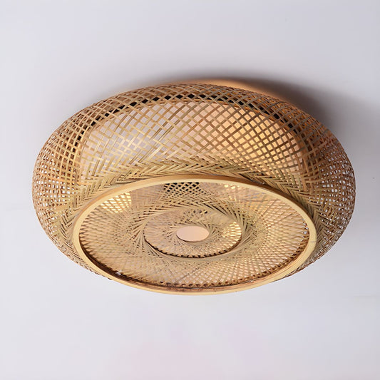 Deckenlampe aus Rattan – Handgeflochtene Boho Naturleuchte | RattanHaus™