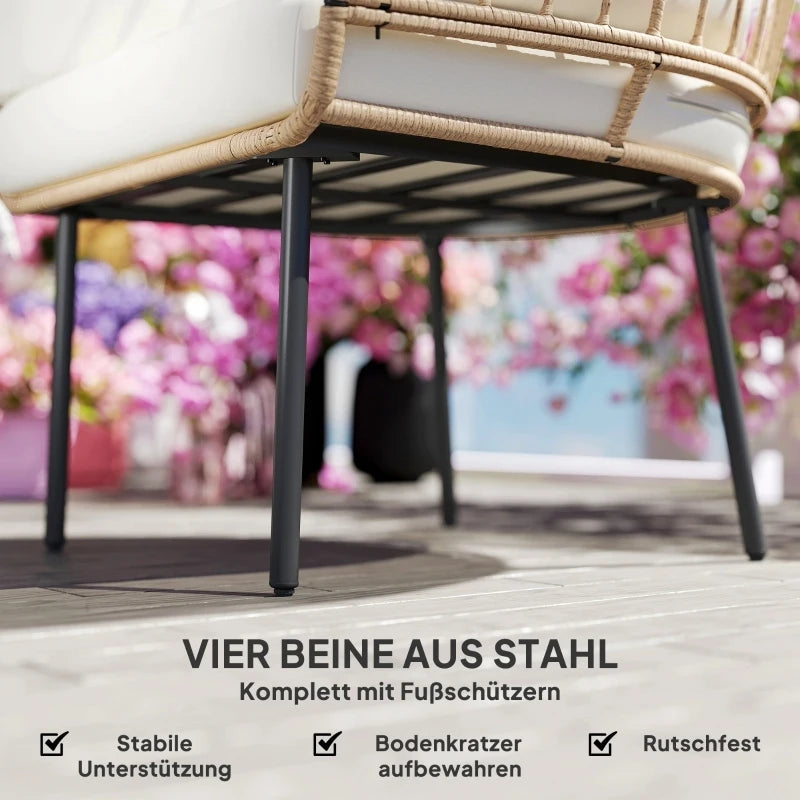 Eiförmiger Rattan Loungesessel für Garten & Terrasse – Wetterfest | RattanHaus™