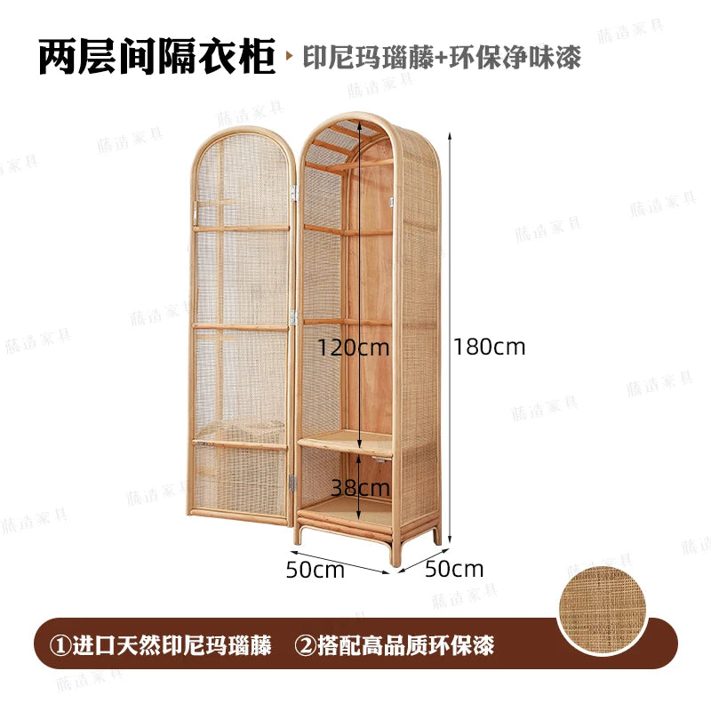 Rattan Kleiderschrank Minimal – Naturdesign | RattanHaus™