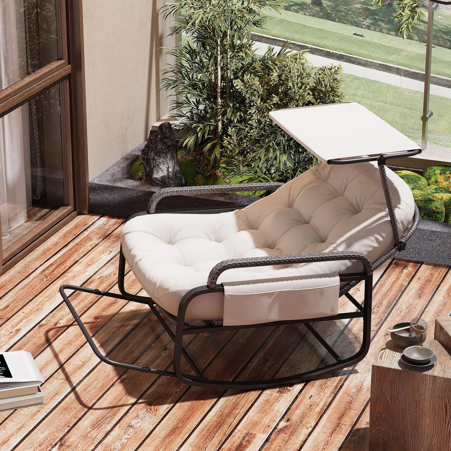 rattan schaukelstuhl