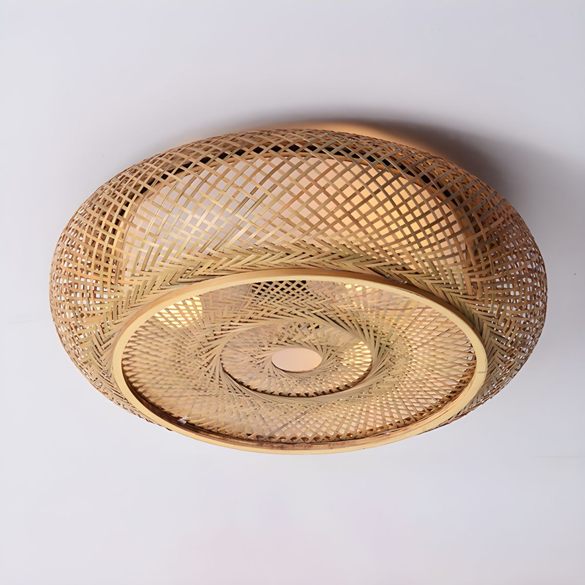 Deckenlampe aus Rattan – Handgeflochtene Boho Naturleuchte | RattanHaus™