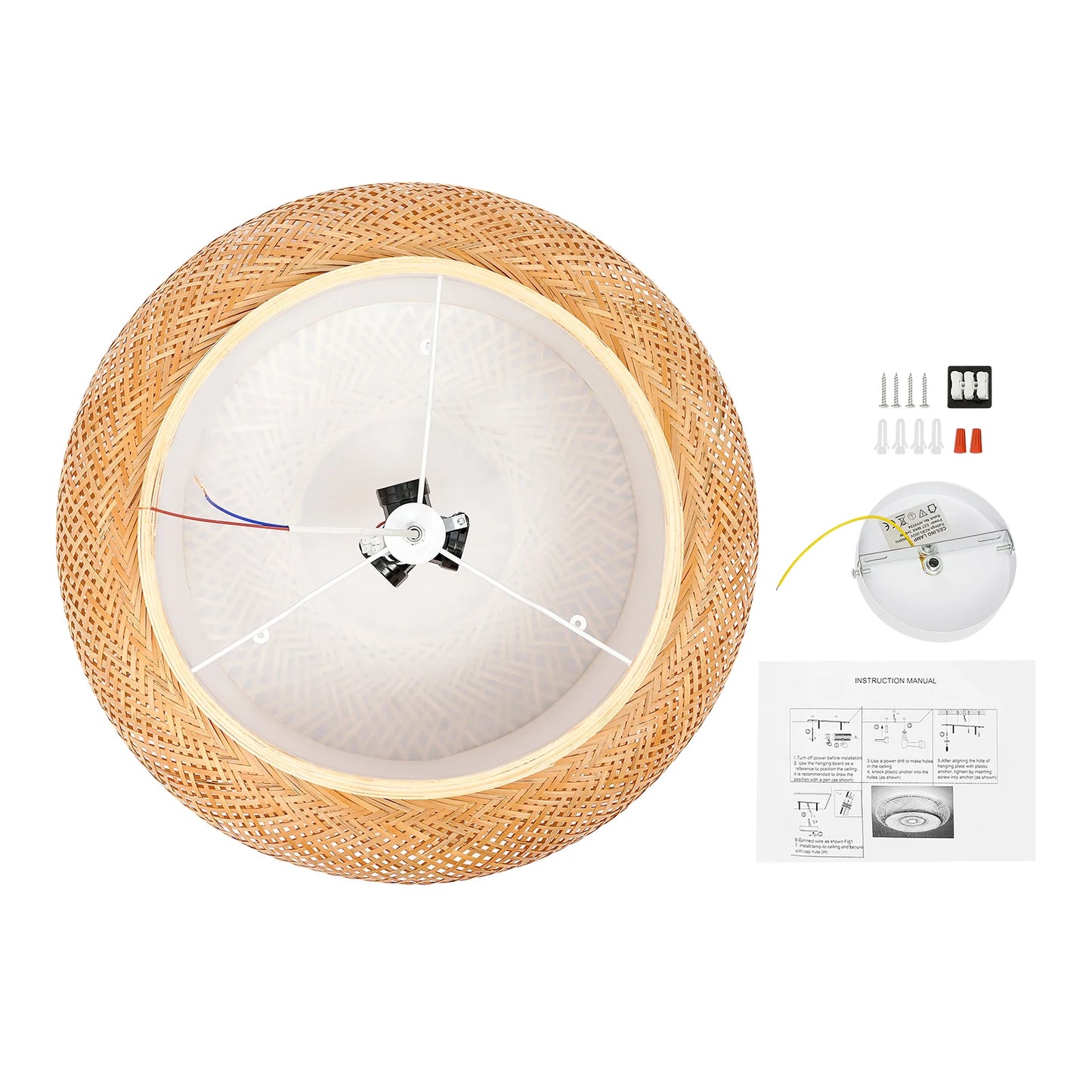 Deckenlampe aus Rattan – Handgeflochtene Boho Naturleuchte | RattanHaus™