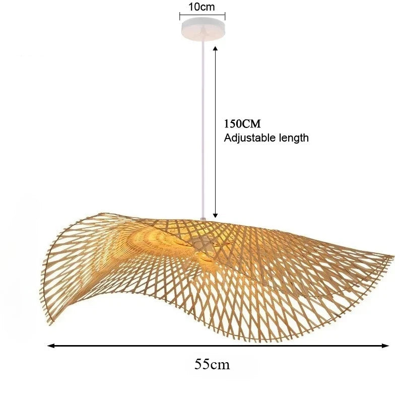 Pendelleuchte Rattan aus Bambus – Handgeflochtene Natur Hängeleuchte | RattanHaus™
