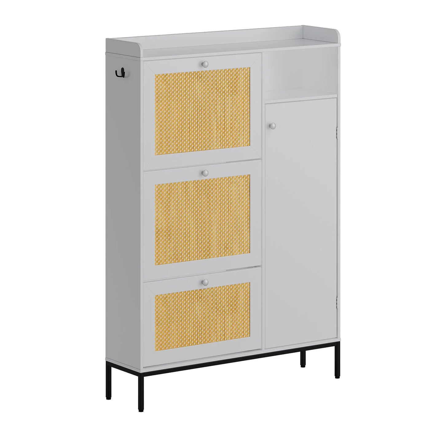 Rattan Schuhschrank mit 3 Klappschubladen | RattanHaus™