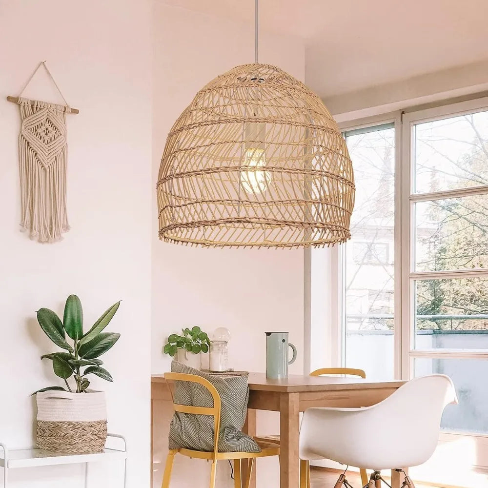 Rattan Pendelleuchte im Korbdesign – Deckenhängelampe 35 / 50 cm | RattanHaus™