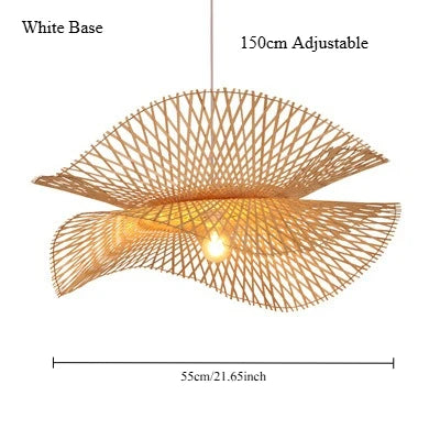 Pendelleuchte Rattan aus Bambus – Handgeflochtene Natur Hängeleuchte | RattanHaus™