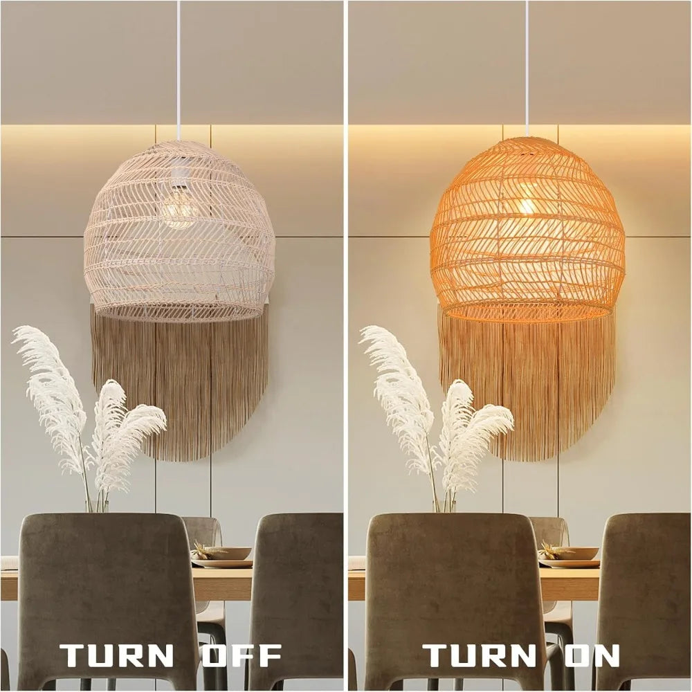 Rattan Pendelleuchte im Korbdesign – Deckenhängelampe 35 / 50 cm | RattanHaus™