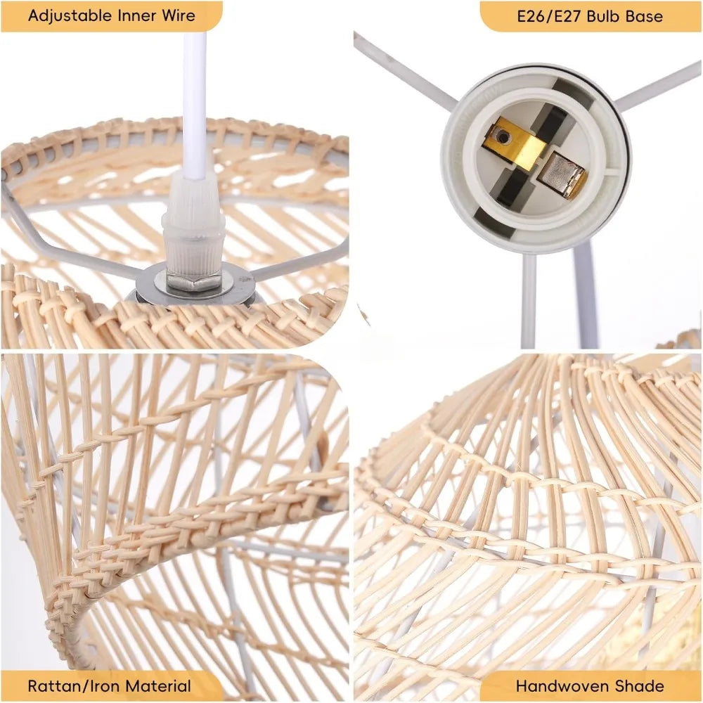 Rattan Pendelleuchte im Korbdesign – Deckenhängelampe 35 / 50 cm | RattanHaus™