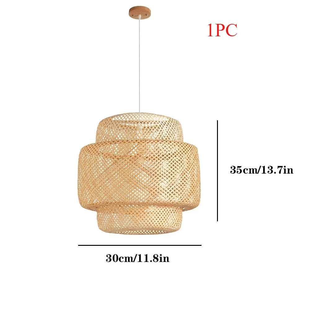 2er Set Rattan Pendelleuchten aus Bambus Ø 30 cm | RattanHaus™