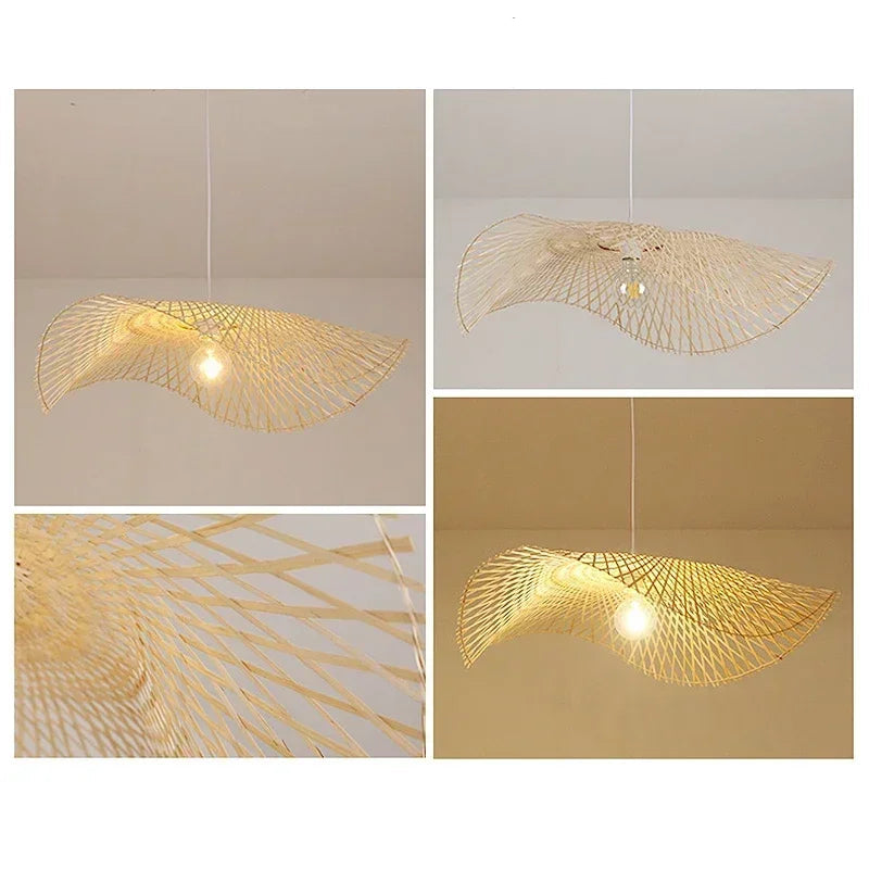 Pendelleuchte Rattan aus Bambus – Handgeflochtene Natur Hängeleuchte | RattanHaus™