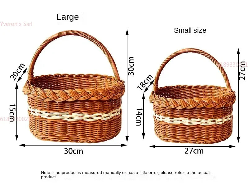 Großer Rattan Korb mit Griff für Einkauf & Aufbewahrung | RattanHaus™