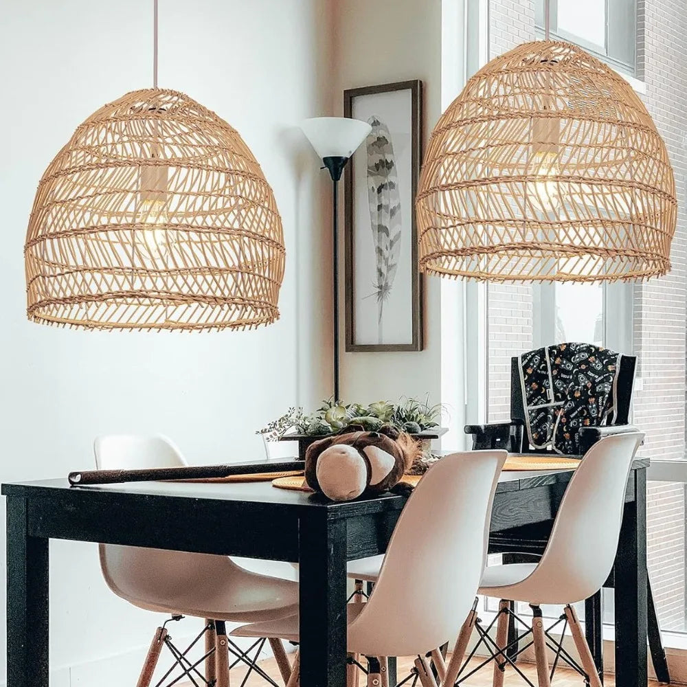 Rattan Pendelleuchte im Korbdesign – Deckenhängelampe 35 / 50 cm | RattanHaus™