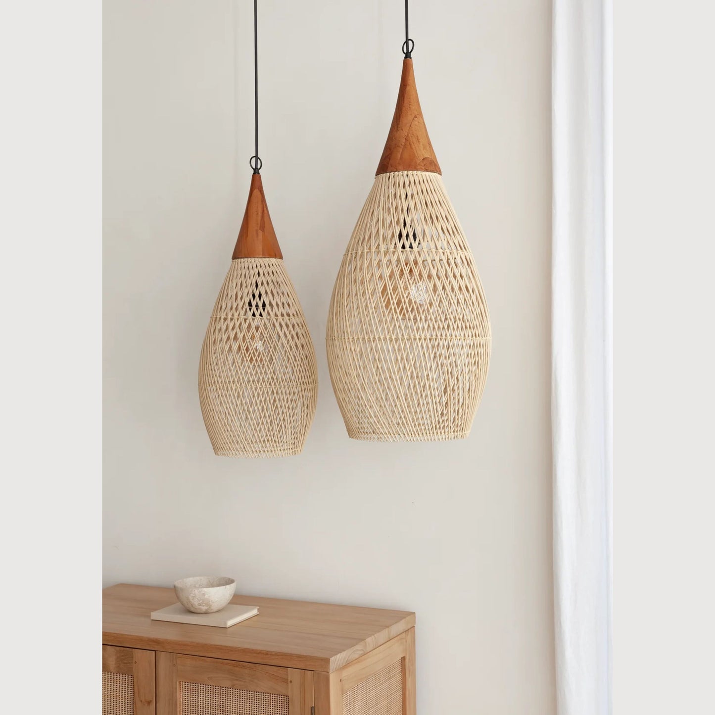 Vintage Rattan Pendelleuchte – Hängelampe im Korbdesign | RattanHaus™