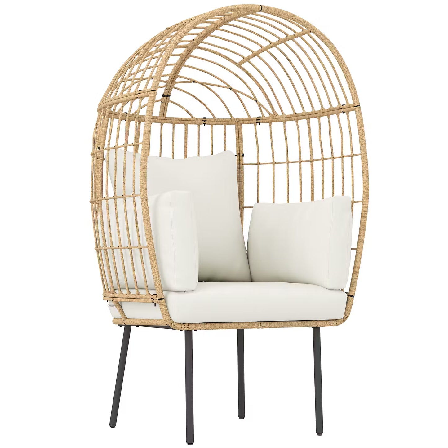Eiförmiger Rattan Loungesessel für Garten & Terrasse – Wetterfest | RattanHaus™
